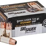 Sig Sauer Elite Performance Ammunition 9mm Luger 124 Grain V-Crown Jacketed Hollow Point
