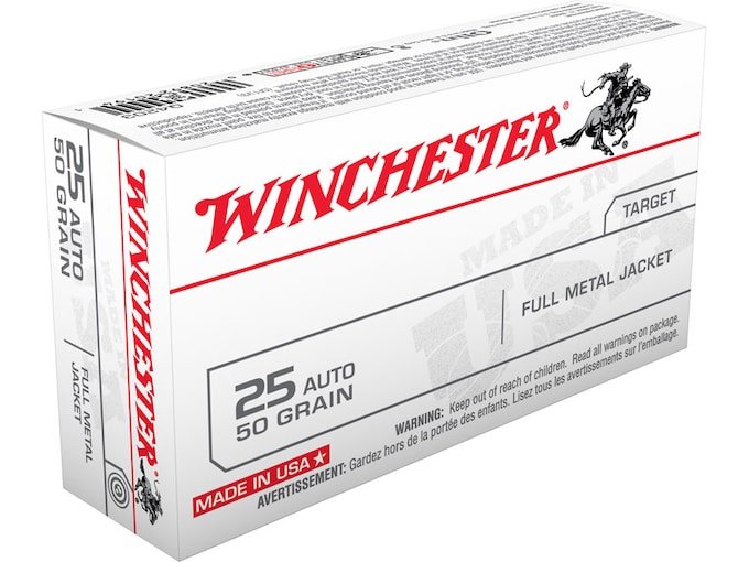 101374.jpg Winchester USA Ammunition 25 ACP 50 Grain Full Metal Jacket - Image 1