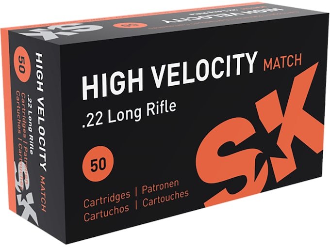 105165.jpg SK High Velocity Match Ammunition 22 Long Rifle 40 Grain Lead Round Nose - Image 1
