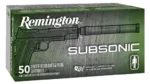 Remington Subsonic Ammunition 9mm Luger 147 Grain Flat Nose Enclosed Base - Image 2