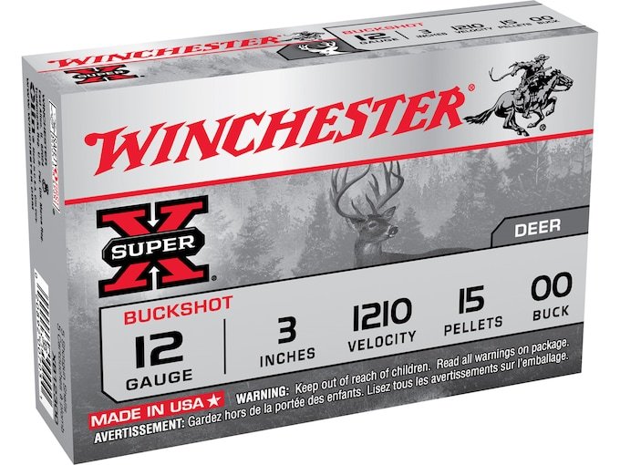 126368.jpg Winchester Super-X Ammunition 12 Gauge 3" Buffered 00 Buckshot 15 Pellets - Image 1