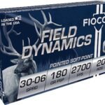 Fiocchi Field Dynamics Ammunition 30-06 Springfield 180 Grain Jacketed Soft Point Box of 20