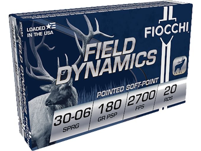 134001.jpg Fiocchi Field Dynamics Ammunition 30-06 Springfield 180 Grain Jacketed Soft Point Box of 20 - Image 1