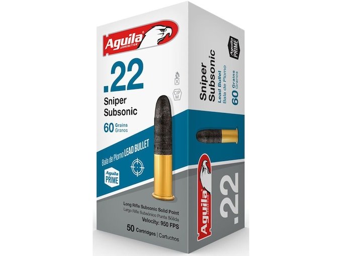 135961_069326.jpg Aguila SSS Sniper Subsonic Ammunition 22 Long Rifle 60 Grain Lead Round Nose - Image 1
