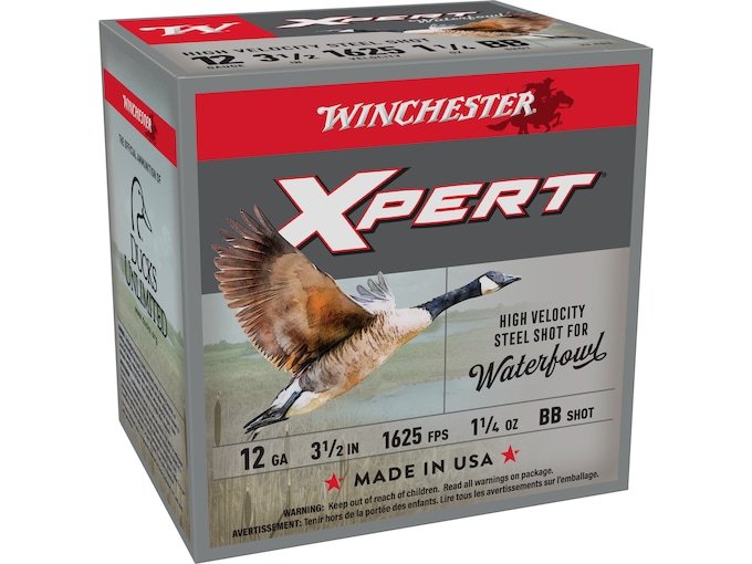 143944.jpg Winchester Xpert High Velocity Ammunition 12 Gauge 3-1/2" 1-1/4 oz BB Non-Toxic Steel Shot - Image 1