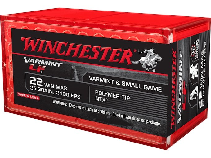 181370.jpg Winchester Super-X Ammunition 22 Winchester Magnum Rimfire (WMR) 25 Grain NTX Polymer Tip Lead-Free - Image 1