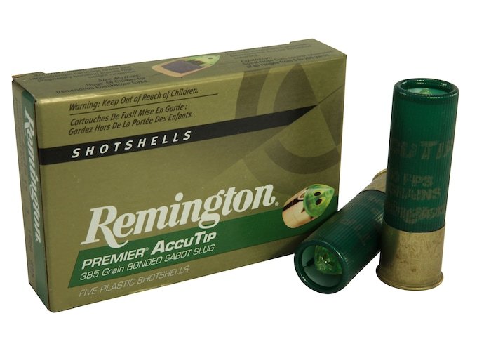 181751.jpg Remington Premier Ammunition 12 Gauge 3" 385 Grain AccuTip Bonded Sabot Slug with Power Port Tip Box of 5 - Image 1
