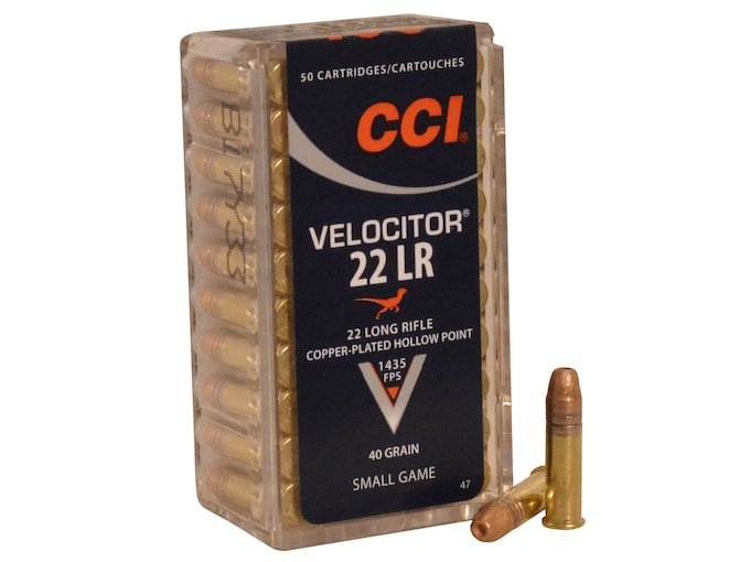 182050.jpg CCI Velocitor Ammunition 22 Long Rifle 40 Grain Plated Lead Hollow Point - Image 1
