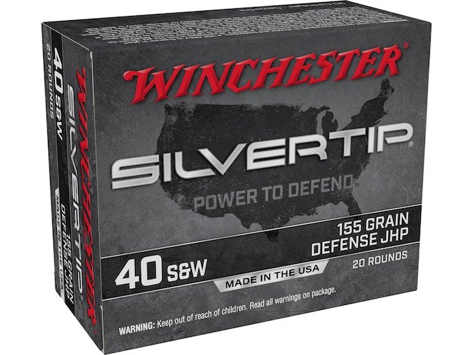 184973.jpg Winchester Silvertip Defense Ammunition 40 S&W 155 Grain Jacketed Hollow Point - Image 1