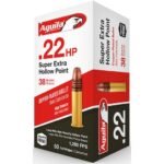 Aguila Super Extra High Velocity Ammunition 22 Long Rifle 38 Grain Plated Lead Hollow Point