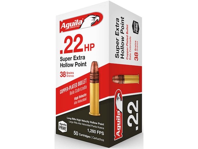190579.jpg Aguila Super Extra High Velocity Ammunition 22 Long Rifle 38 Grain Plated Lead Hollow Point - Image 1