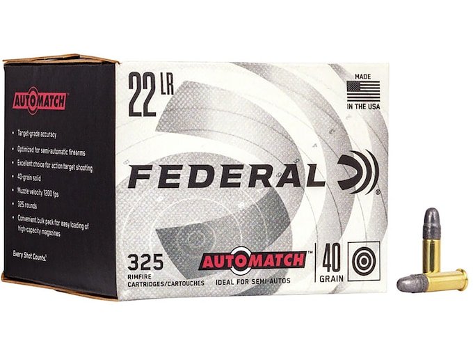 193520.jpg Federal AutoMatch Target Ammunition 22 Long Rifle 40 Grain Lead Round Nose - Image 1