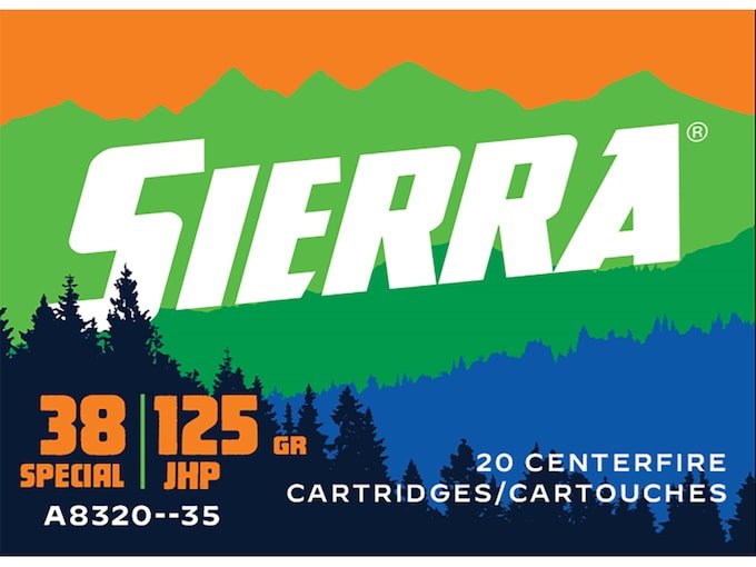 205183.jpg Sierra Sports Master Ammunition 38 Special 125 Grain Jacketed Hollow Point Box of 20 - Image 1