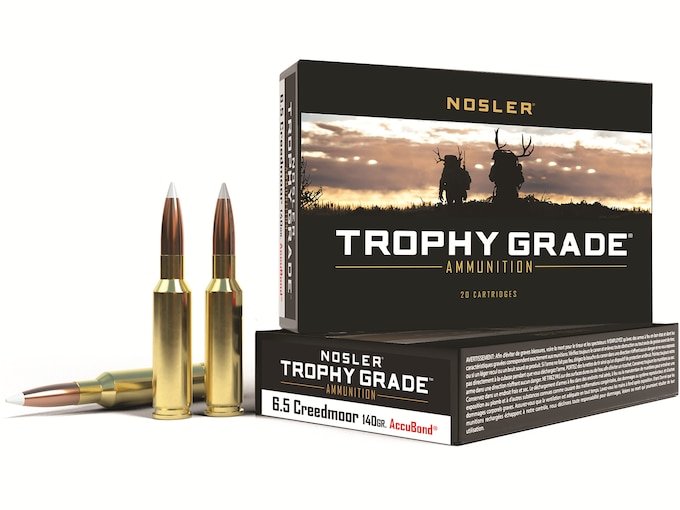 205714.jpg Nosler Trophy Grade Ammunition 6.5 Creedmoor 140 Grain AccuBond Box of 20 - Image 1