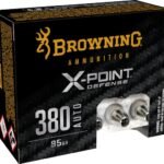 Browning X-Point Defense Ammunition 380 ACP 95 Grain Jacketed Hollow Point Box of 20