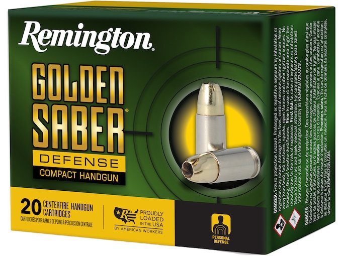 218299.jpg Remington Golden Saber Defense Compact Ammunition 10mm Auto 180 Grain Brass Jacketed Hollow Point Box of 20 - Image 1
