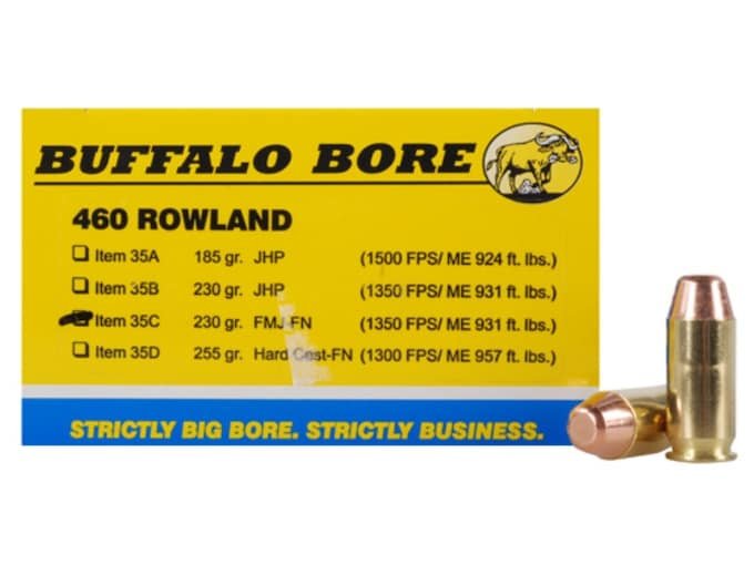 233426.jpg Buffalo Bore Ammunition 460 Rowland 230 Grain Full Metal Jacket Flat Nose Box of 20 - Image 1