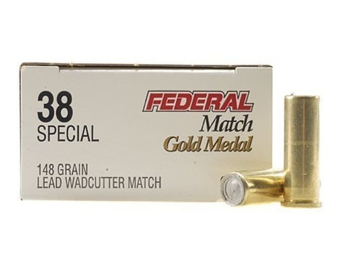 235724.jpg Federal Premium Gold Medal Match Ammunition 38 Special 148 Grain Lead Wadcutter Box of 50 - Image 1