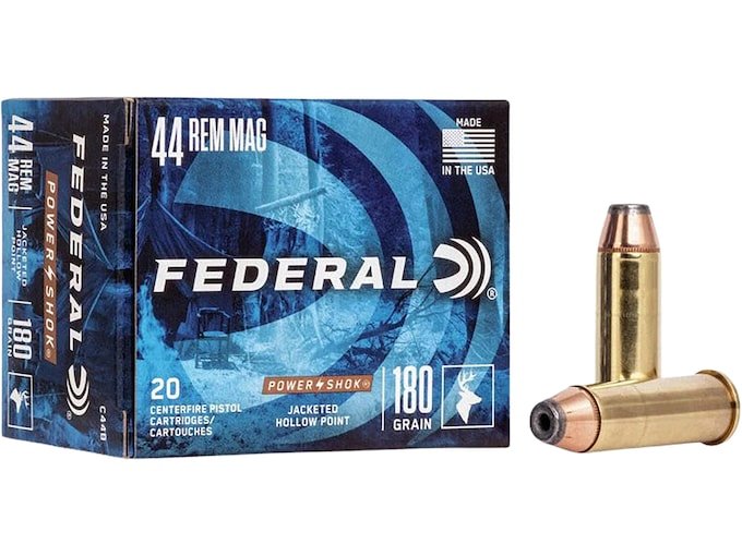 238176.jpg Federal Power-Shok Ammunition 44 Remington Magnum 180 Grain Jacketed Hollow Point Box of 20 - Image 1