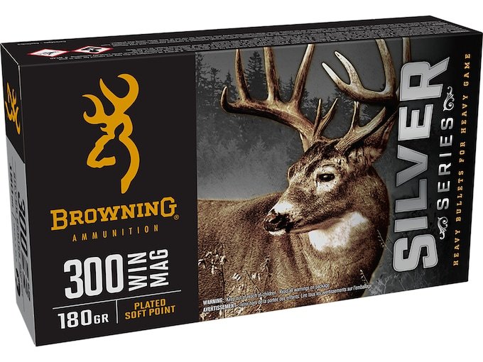 244931.jpg Browning Silver Series Ammunition 300 Winchester Magnum 180 Grain Jacketed Soft Point Box of 20 - Image 1