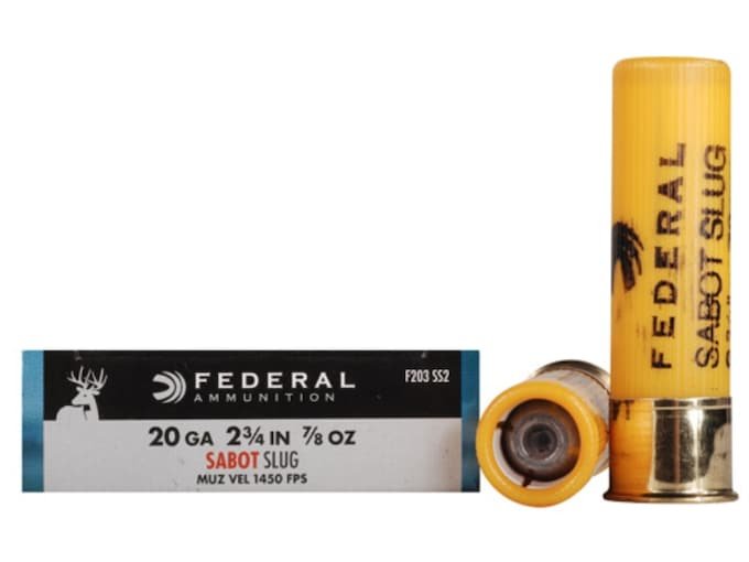 259617.jpg Federal Power-Shok Ammunition 20 Gauge 2-3/4" 7/8 oz Sabot Slug - Image 1