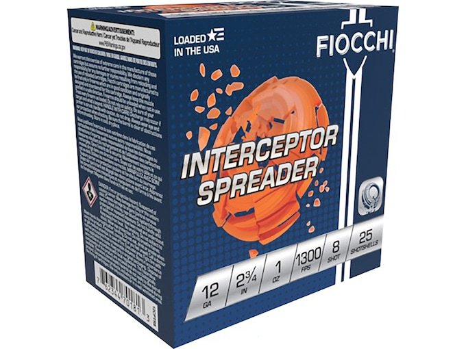 265042.jpg Fiocchi Exacta Interceptor Spreader Ammunition 12 Gauge 2-3/4" 1 oz #8 Shot - Image 1