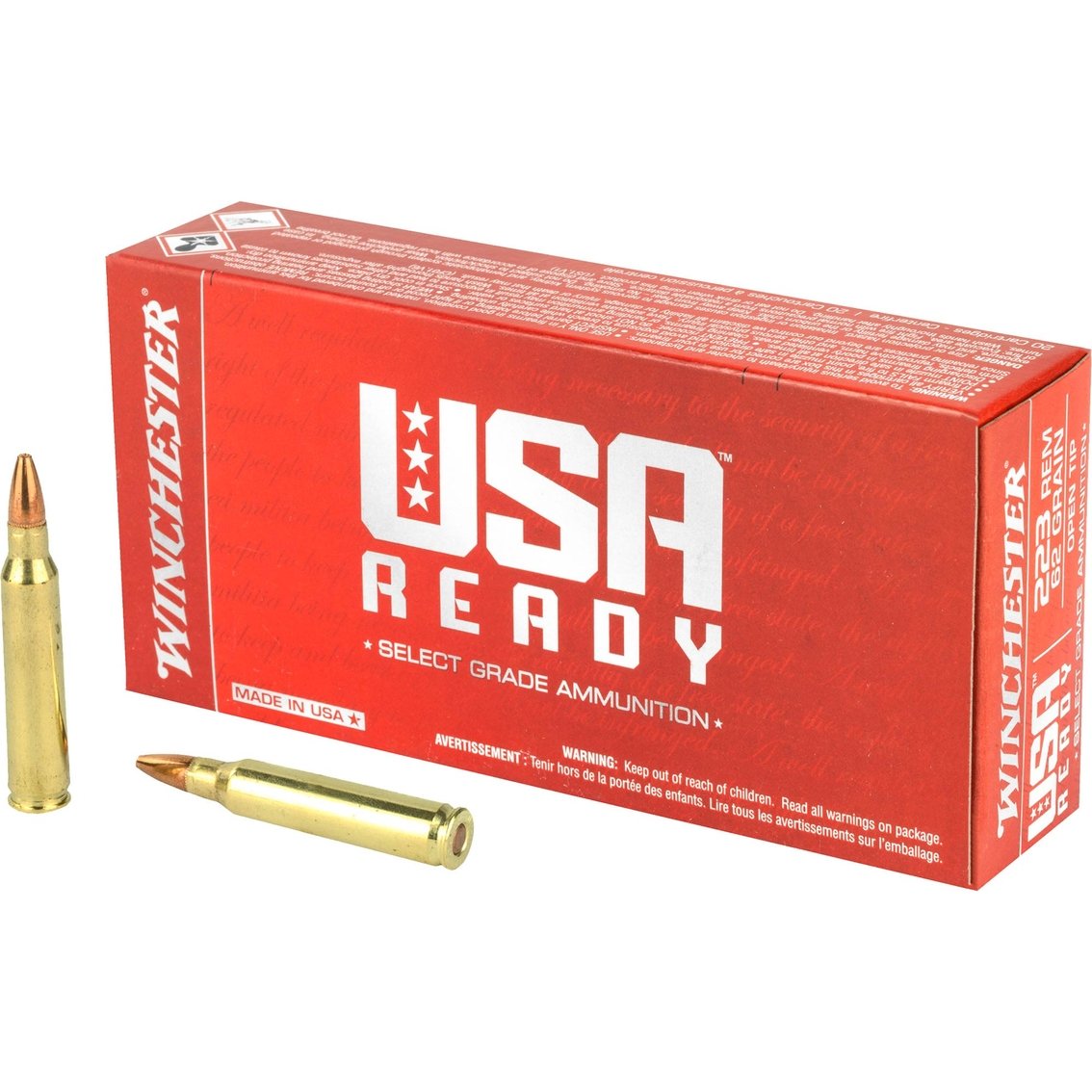 2678184_0000.jpg Winchester USA Ready Ammunition 223 Remington 62 Grain Open Tip - Image 1