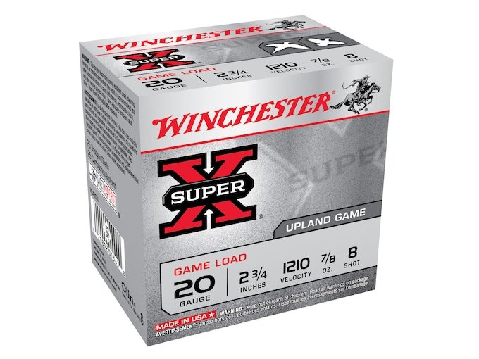 272194.jpg Winchester Super-X Game Load Ammunition 20 Gauge 2-3/4" 7/8 oz #8 Shot - Image 1