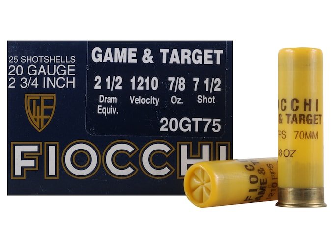 287878.jpg Fiocchi Game & Target Ammunition 20 Gauge 2-3/4" 7/8 oz #7-1/2 Shot - Image 1