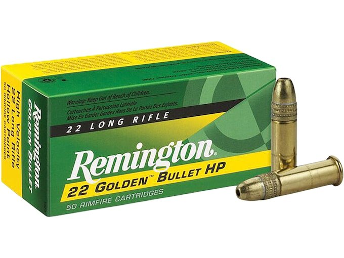 314170.jpg Remington Golden Bullet Ammunition 22 Long Rifle 36 Grain Plated Lead Hollow Point - Image 1