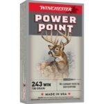 Winchester Power Point Ammunition 243 Winchester 100 Grain Jacketed Soft Point