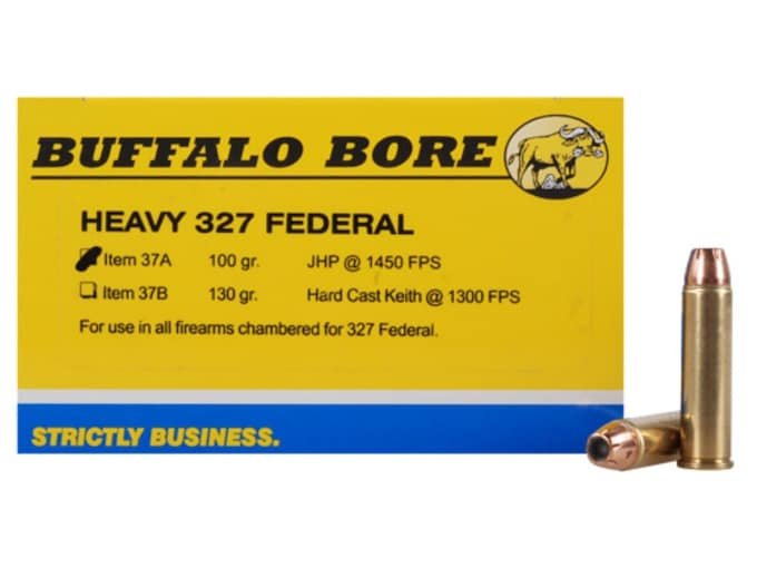 327374.jpg Buffalo Bore Ammunition 327 Federal Magnum 100 Grain Jacketed Hollow Point Box of 20 - Image 1