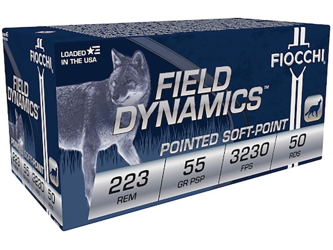 327660.jpg Fiocchi Field Dynamics Ammunition 223 Remington 55 Grain Pointed Soft Point - Image 1