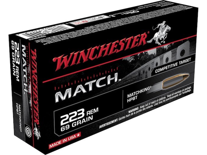335248.jpg Winchester Match Ammunition 223 Remington 69 Grain Sierra MatchKing Hollow Point Boat Tail - Image 1