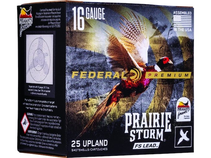 336948.jpg Federal Premium Prairie Storm Ammunition 16 Gauge 2-3/4" 1-1/8 oz Copper Plated Shot - Image 1