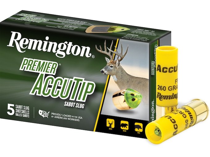 340384.jpg Remington Premier Ammunition 20 Gauge 3" 260 Grain AccuTip Bonded Sabot Slug with Power Port Tip - Image 1