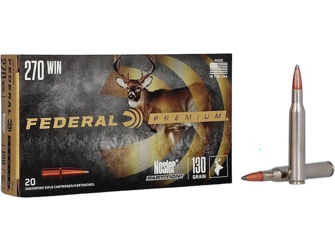 366445.jpg Federal Premium Ammunition 270 Winchester 130 Grain Nosler Partition - Image 1