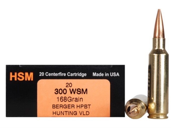 370199.jpg HSM Trophy Gold Ammunition 300 Winchester Short Magnum (WSM) 168 Grain Berger Hunting VLD Hollow Point Boat Tail Box of 20 - Image 1