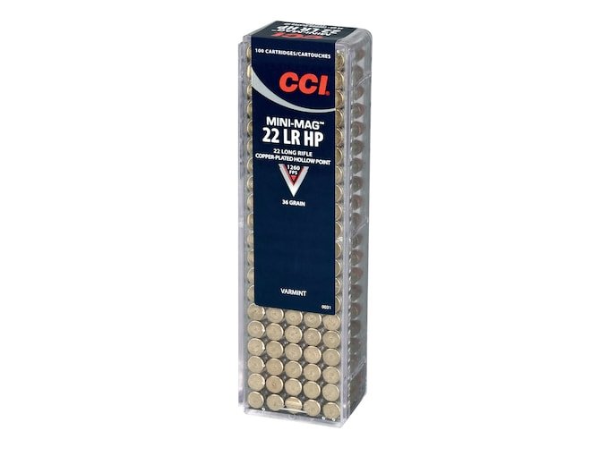 383587.jpg CCI Mini-Mag Ammunition 22 Long Rifle 36 Grain Plated Lead Hollow Point - Image 1