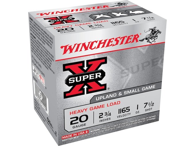 390704.jpg Winchester Super-X Heavy Game Load Ammunition 20 Gauge 2-3/4" 1 oz #7-1/2 Shot - Image 1