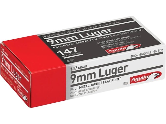 391018.jpg Aguila Ammunition 9mm Luger 147 Grain Full Metal Jacket Flat Nose - Image 1