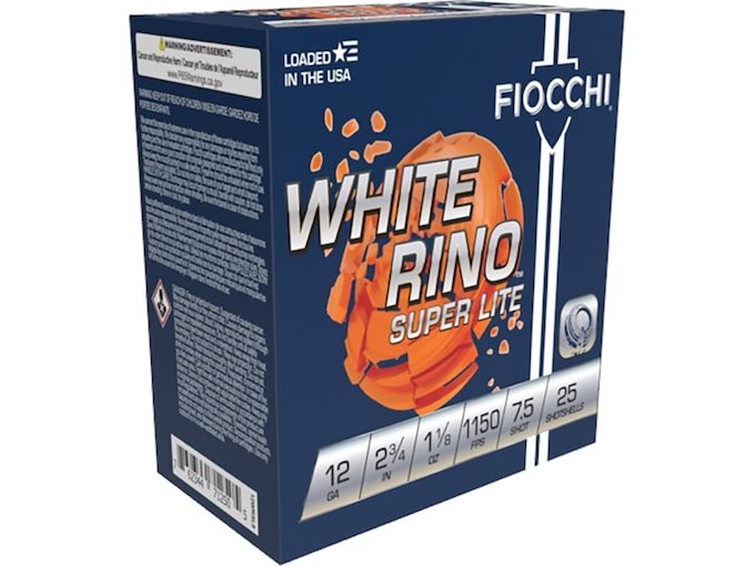 400972.jpg Fiocchi White Rino Super Light Target Ammunition 12 Gauge 2-3/4" - Image 1
