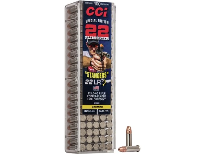 404447.jpg CCI Stinger 22 Plinkster Special Edition Stangers Ammunition 22 Long Rifle 32 Grain Plated Lead Hollow Point - Image 1
