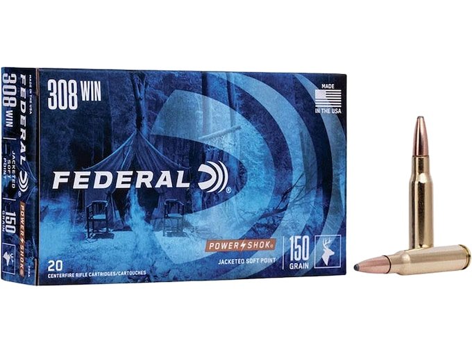 413744.jpg Federal Power-Shok Ammunition 308 Winchester 150 Grain Soft Point - Image 1