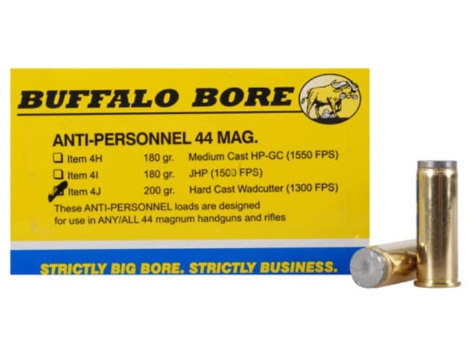 418824.jpg Buffalo Bore Ammunition 44 Remington Magnum 200 Grain Hard Cast Lead Wadcutter Anti-Personnel Box of 20 - Image 1