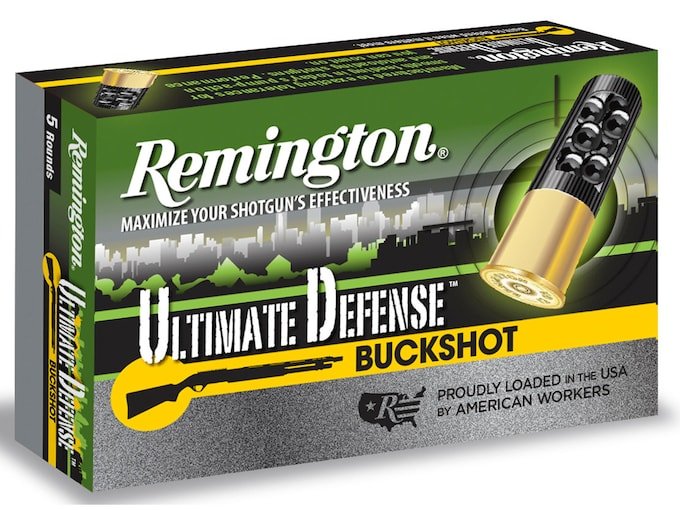 425490.jpg Remington Ultimate Defense Buckshot Ammunition 12 Gauge 3" Reduced Recoil 00 Buckshot 15 Pellets - Image 1