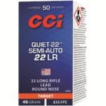 CCI Quiet Semi-Auto Ammunition 22 Long Rifle Subsonic 45 Grain Lead Round Nose