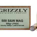 Grizzly Ammunition 500 S&W Magnum 500 Grain Lead Long Flat Nose Gas Check Box of 20