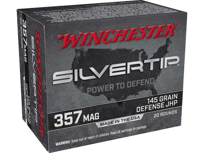 437441.jpg Winchester Silvertip Defense Ammunition 357 Magnum 145 Grain Jacketed Hollow Point Box of 20 - Image 1