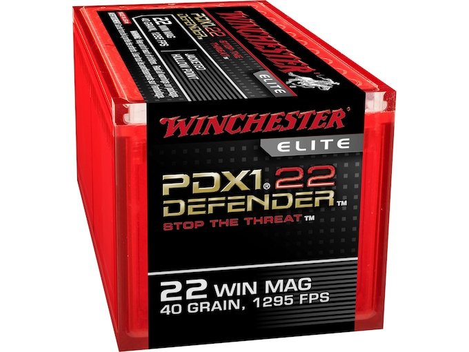 454100.jpg Winchester Self Defense Ammunition 22 Winchester Magnum Rimfire (WMR) 40 Grain PDX1 Jacketed Hollow Point - Image 1
